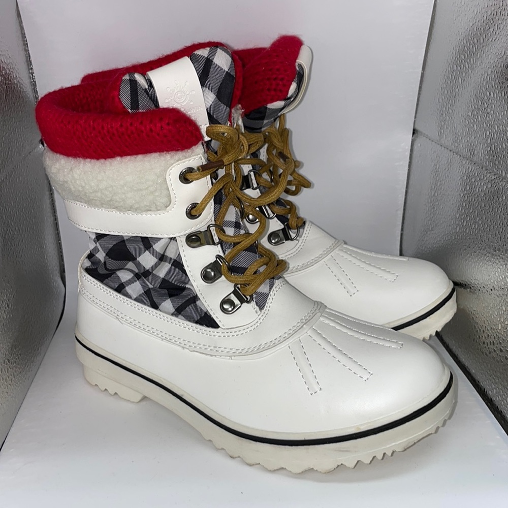 Patchwork Lace-Up Leather Booties